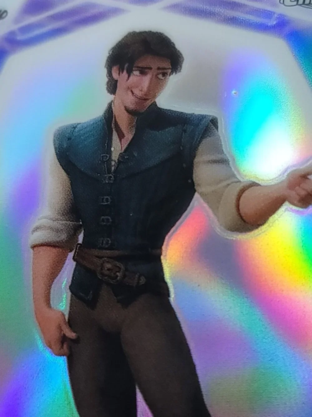 Flynn Rider Topps 2026 Disney Neon Holo Chrome Limited 135/199 CNE Small Mark